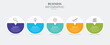 © XAVIER - Infographic template design with 5 icon options for presentation. web design
