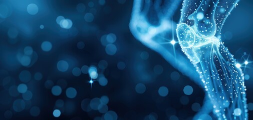 Aufkleber - A mesmerizing blend of blue light particles and flowing energy, creating a captivating abstract background for various creative projects.