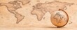 © ANNY - An antique globe set against a vintage map backdrop. a focused selection. vintage-inspired. science, learning, travel, and a historical context. geography and history team.