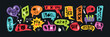 © redgreystock - Hand drawn doodle speech bubbles with curses, insults, vulgar rage, swear word symbols and offensive language. Bad words in colorful comic dialog box or talk frame for angry, negative expression, hate