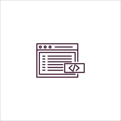 Poster - code listing outline icon. Linear vector from programming concept. Thin line code listing icon isolated on white background