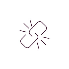 Poster - broken link outline icon. Linear vector from programming concept. Thin line broken link icon isolated on white background