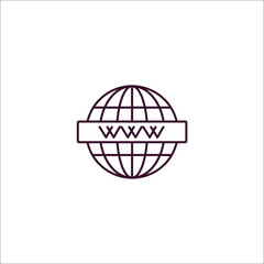 Poster - web domain outline icon. Linear vector from programming concept. Thin line web domain icon isolated on white background