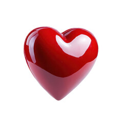 a glossy red heart symbolizing love, passion, and affection, perfect for romantic themes and valenti