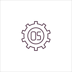 operating system outline icon. Linear vector from programming concept. Thin line operating system icon isolated on white background