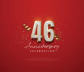 Wall Mural - 46th anniversary number, with an elegant and luxurious design for celebration. Premium vector background for greeting and celebration.