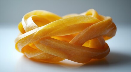 a yellow food on a white surface. 