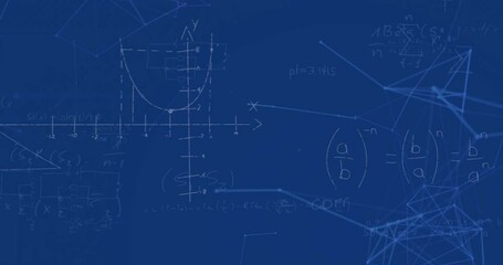 Poster - animation of mathematical equations on blue background