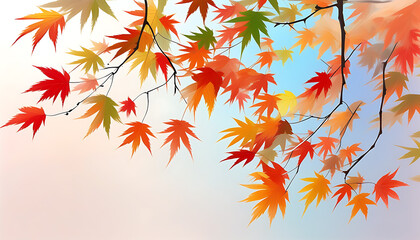 Canvas Print - Autumn Beauty in Maple Trees: Explore the Harmony of Leaves and Branches