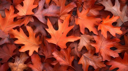 Canvas Print - Autumnal Oak Leaves Texture