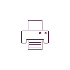 Fototapete - print button outline icon. Linear vector from tools concept. Thin line print button icon isolated on white background