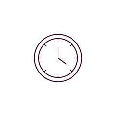 Poster - circular clock outline icon. Linear vector from tools concept. Thin line circular clock icon isolated on white background