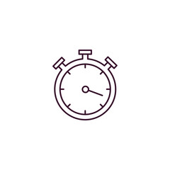Poster - timer round clock outline icon. Linear vector from tools concept. Thin line timer round clock icon isolated on white background