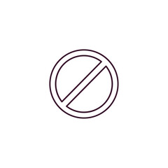 Aufkleber - forbidden sign outline icon. linear vector from traffic signs concept. thin line forbidden sign icon