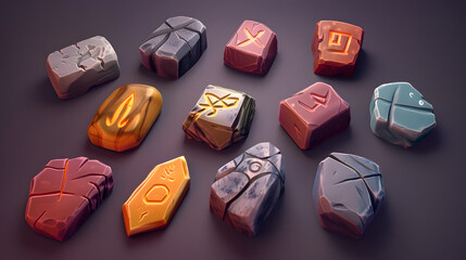 Rune Stones Icon Magic equipment 3D