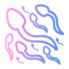 Sticker - sperm Line Gradient Icon