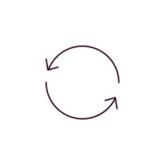 Poster - circular arrow clock outline icon. Linear vector from user interface concept. Thin line circular arrow clock icon isolated on white background