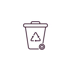 Poster - recycling container outline icon. Linear vector from user interface concept. Thin line recycling container icon isolated on white background