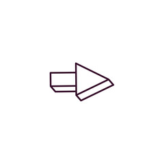 Poster - 3d forward arrow outline icon. Linear vector from user interface concept. Thin line 3d forward arrow icon isolated on white background