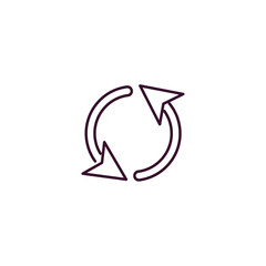 Poster - updating arrow outline icon. Linear vector from user interface concept. Thin line updating arrow icon isolated on white background