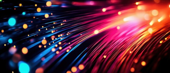 Aufkleber - Vibrant abstract background featuring colorful streaks and glowing lights, showcasing modern digital energy and technology.