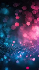 Canvas Print - Pink and blue bokeh lights