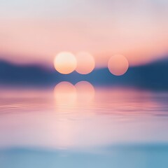Wall Mural - blurry sunset reflected in water