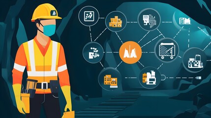 Poster - workforce safety infographic highlighting the role of advanced technology and data analytics in enha