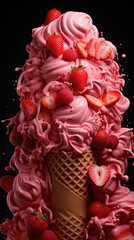 Sticker - frozen strawberry cream  