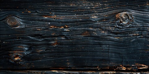 Poster - Texture of Black Distressed Wood