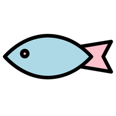 Sticker - Drink Fish Food Filled Outline Icon