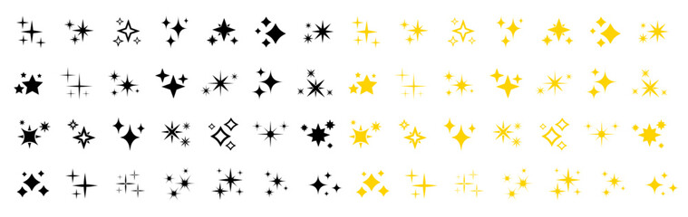Wall Mural - star icon collection. different star shapes. black stars icon set. sparkle star icon set. vector ill