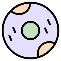 Sticker - Bread Bun Donut Filled Outline Icon