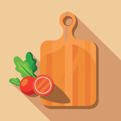 Adobe Illustrator Artwork Illustrate a wooden cutting board with a natural finish.