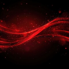 Poster - Red glowing abstract waves