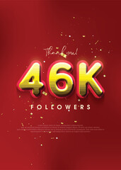 Wall Mural - Elegant thanks for 46k followers, design for social media posts.