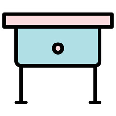 Sticker - Table Furniture Home Filled Outline Icon