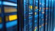 © ShinneProject - Rows of server racks in a data center with glowing lights, showcasing the intricate technology behind modern computing.