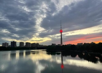 Poster - Stunning view of the Central Radio  TV Tower in Beijing,