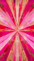 Wall Mural - Vibrant pink and gold abstract radial pattern