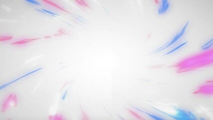 Poster - Colorful streaks of pink and blue radiating from white center, animation background
