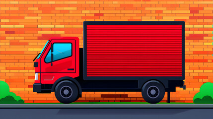 Wall Mural - Unique Delivery Truck Icons. Available Only Here