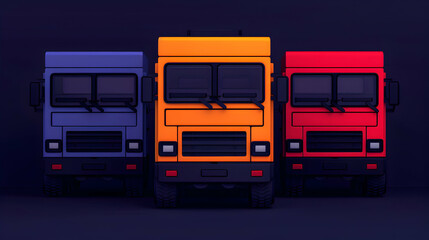 Canvas Print - Unique Delivery Truck Icons. Available Only Here