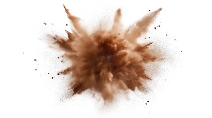 Wall Mural - brown color paint explosion isolated on white background