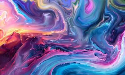 Wall Mural - Surreal dreamscape with flowing colors, Video