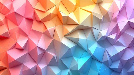 Gradient geometric background with soft pastel triangles, illustration with smooth transitions 