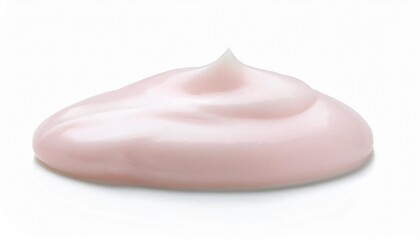 Pink cosmetic cream is swirling, forming a smooth surface