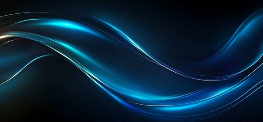 Abstract blue glowing light line vector background design with gradient effect and space for text.