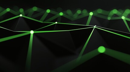 Leinwandbilder - Green abstract digital background with big data visualization. Science background with big data complex with compounds. Line plexus background.