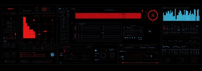 Leinwandbilder - The elements of a futuristic digital user interface. Callouts, frames, pointers, circles, arrows, headers. Modern elements.